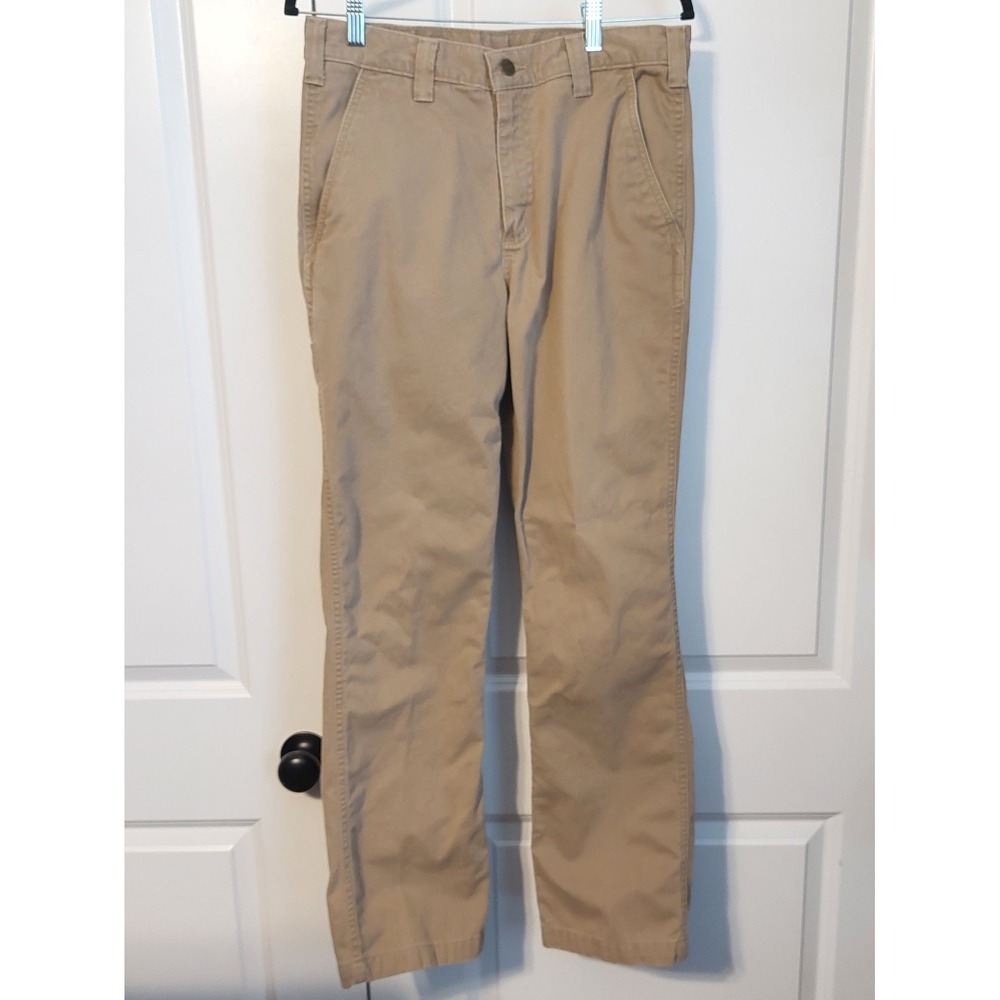 Carhartt Mens Relaxed Fit Straight Pants Tan Solid 100% Cotton RN#14806 Sz 32x32